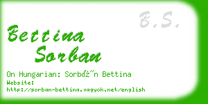 bettina sorban business card